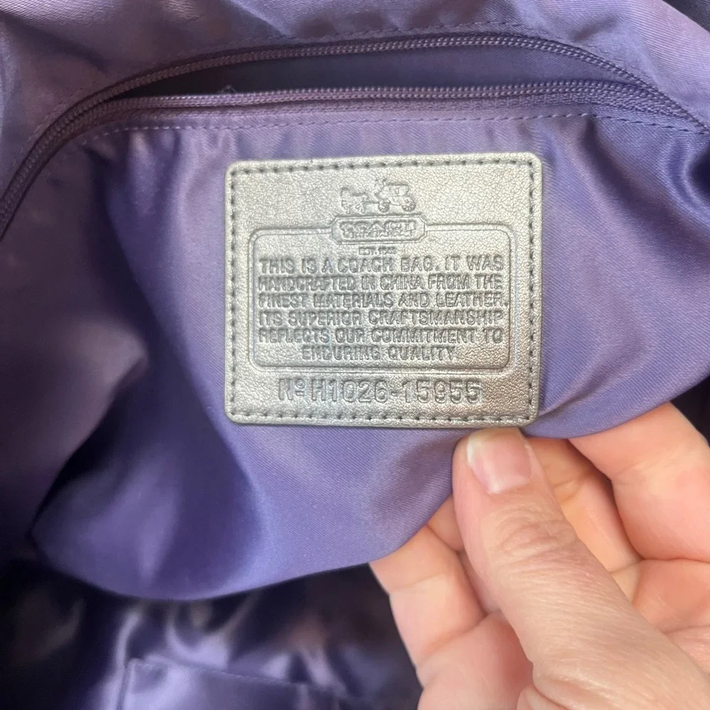 Coach Madison Metallic Pewter Silver Leather Satchel Shoulder Bag‎ Purse